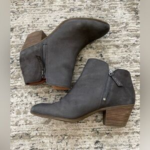 Frye Judith Double Zip Genuine Leather Ankle Boots Gray Size 9.5 Excellent!